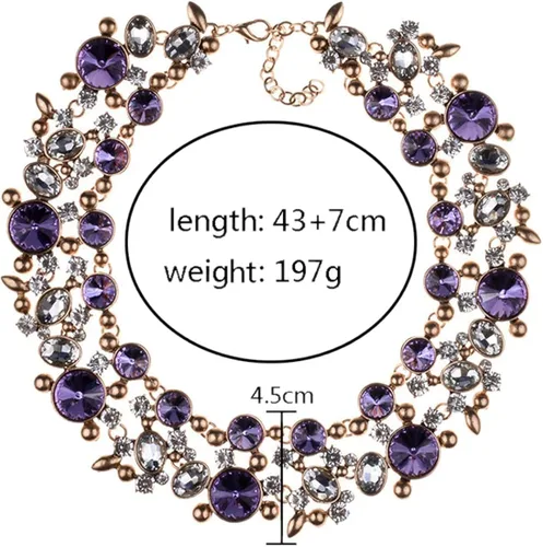 Vista 2 de FASUND Gargantilla de cristal a la moda, collar grueso para mujeres y niñas, joyería de disfraces