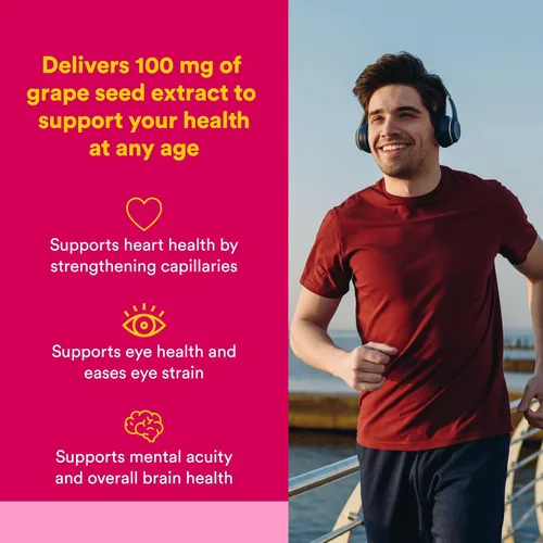 Vista 2 de Natural Factors, GrapeSeedRich Extracto de semilla de uva, soporte antioxidante para una respuesta inflamatoria saludable, 90 cápsulas