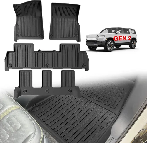 Vista 9 de BestEvMod Compatible con Rivian R1T R1S Tapete para maletero delantero todo clima Material TPE Goma Forro de carga Rivian R1T R1S 2022 2023 2024