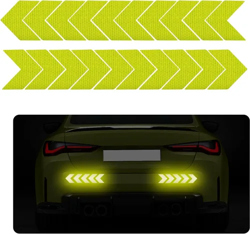 Vista 8 de 20 piezas de calcomanías reflectantes con flecha para coches, impermeables, señal de advertencia de seguridad, calcomanía reflectante, alta