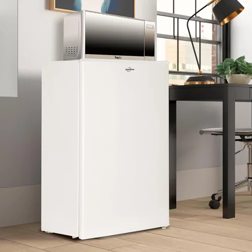 Vista 3 de Koolatron - Refrigerador compacto de 3.1 pies cúbicos + combo de microondas de 700 W: incluye nevera/congelador de respaldo plano blanco +
