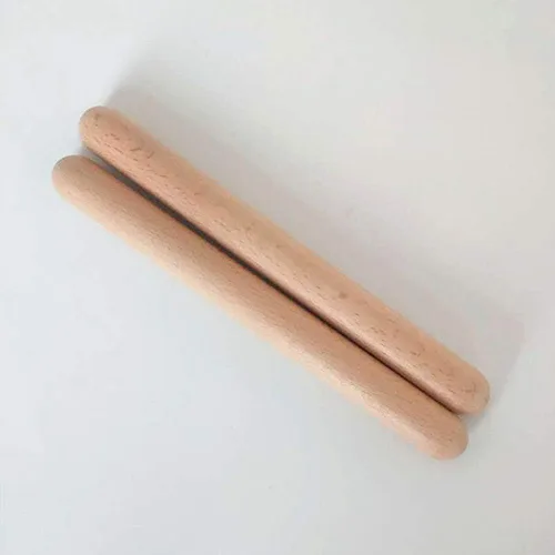 Vista 9 de Claves de madera clásica, instrumento de percusión musical, ritmo de 7.8 pulgadas de ritmo de madera dura natural, palillos de ritmo mejor que