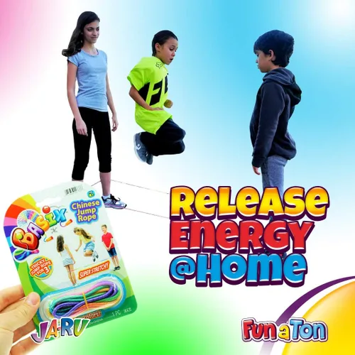 Vista 6 de Cuerda China Juego de Cuerda Elástica para Saltar para Niños y Adultos I de JA-RU Cuerda Elástica Colorida para Saltar para Niñas y Niños. Detalle