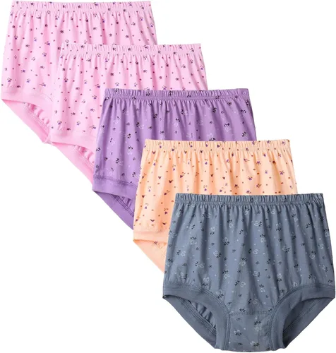 Vista 7 de Ropa interior transpirable para mujer, bragas de cintura alta, bragas suaves y elásticas, paquete de 5 Style-1