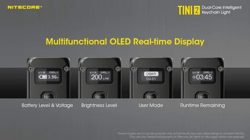 Vista 2 de NITECORE TINI 2 Dual LED recargable llavero luz - 500 lúmenes (negro)