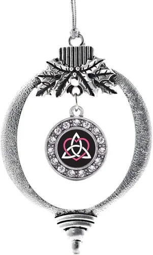 Vista 114 de Inspired Silver - Adorno con dije de cara de carlino - Adornos navideños de círculo de plata con joyas de circonita cúbica