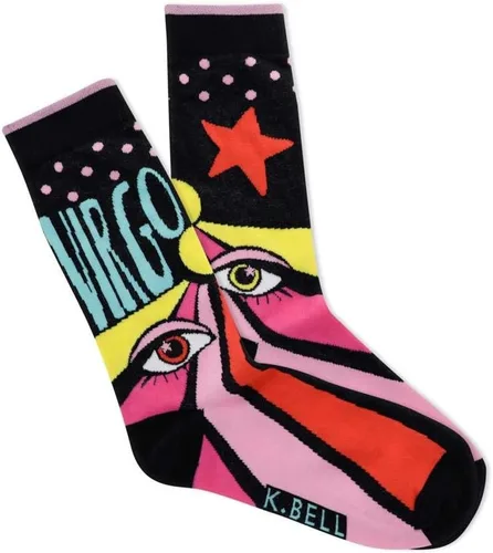 Vista 71 de K. Bell, calcetines retro varsity de lechuga para mujer Adultish (negro)