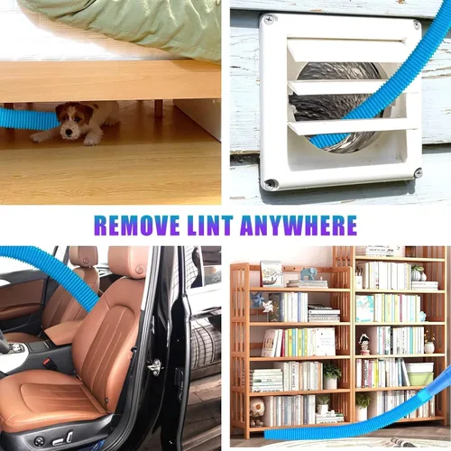 Vista 11 de Kit de limpiador de ventilación de secadora de 5 piezas, accesorio universal para manguera de vacío y cepillo flexible para limpieza rápida