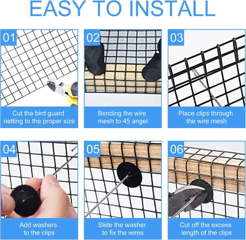 Vista 5 de Protección para Panel Solar, Rollo de 10 cm X 30 m de Malla Protectora para Panel Solar con Recubrimiento de PVC, Disuasorio de Palomas Negras