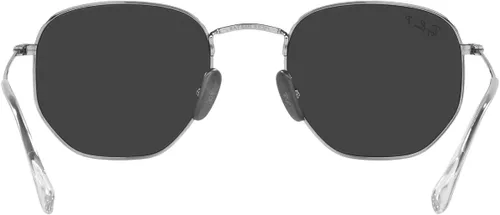 Vista 7 de Ray-Ban RB8148 - Gafas de sol hexagonales de titanio, color plata/negro polarizado, 2.126 in