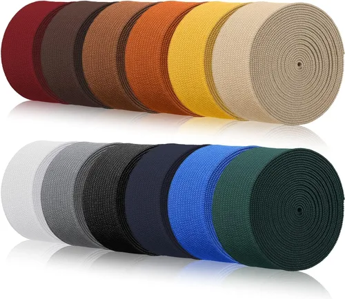 Vista 8 de WILLBOND 12 rollos de banda elástica colorida plegable, cordón elástico resistente, banda plana tejida para costura, manualidades, DIY, puños