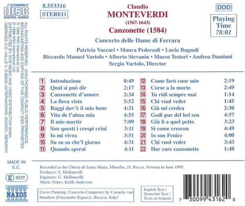 Vista 2 de Canzonette Concerto Delle Dame Di Ferrara