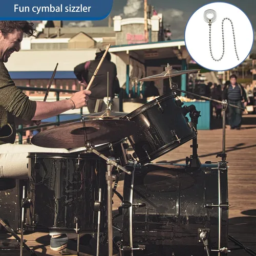 Vista 3 de Cymbal Sizzler - Juego de tambor de cadena de acero inoxidable para adultos, niños, amantes de la banda y tambor, paquete de 2, G33699