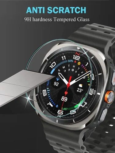 Vista 3 de DEALELE Paquete de 1 + 3 fundas compatibles con Samsung Galaxy Watch 7 Ultra (1.772 pulgadas), funda protectora de policarbonato transparente