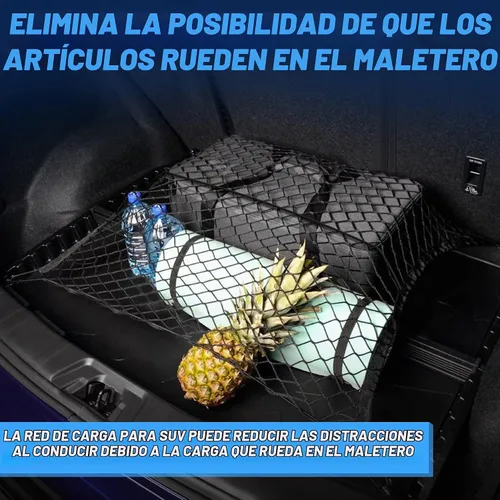 Vista 2 de Mictuning Upgraded 41"x30" organizador de carga neta auto camión de malla elástica de carga trasera – Ajuste Universal para SUV camiones mini