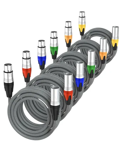 Vista 9 de Cable XLR corto de 3 pies, cable de extensión de micrófono XLR macho a hembra con 3 pines, cables XLR blindados de alta calidad, cables de micrófono