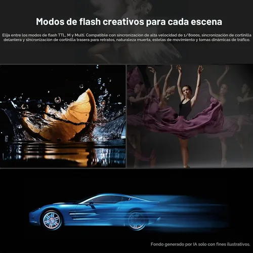 Vista 5 de NEEWER Z2PRO-C 2.4G TTL Flash Speedlite de cabeza redonda compatible con Canon, inalámbrico compatible con Godox, interfaz de usuario mejorada, 76Ws