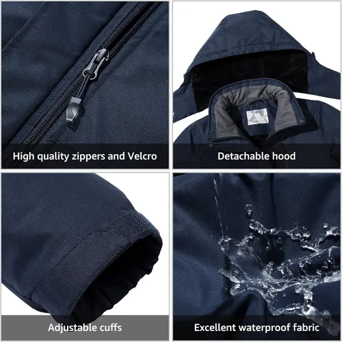 Vista 7 de CAMELSPORTS Chaqueta impermeable de esquí de montaña para mujer, con forro polar, impermeable, resistente al viento, con capucha para otoño e