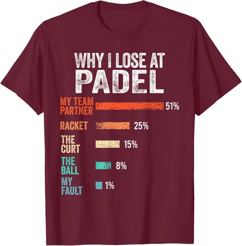 Vista 13 de Why I Lose at Padel Funny Game Padel Hombres Mujeres Camiseta de Padel