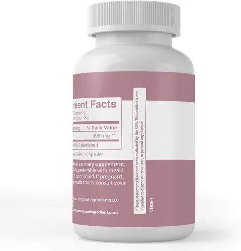 Vista 3 de PURE ORIGINAL INGREDIENTS Inositol, (100 cápsulas) siempre puro, sin aditivos ni rellenos