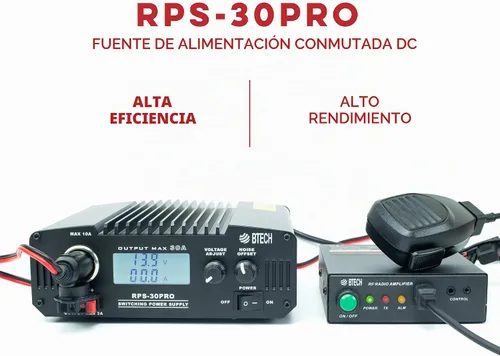 Vista 5 de BTECH RPS-30PRO Fuente de alimentación de banco compacto universal regulada de 30 amperios, convertidor de alimentación de CA a CC, 13.8 V