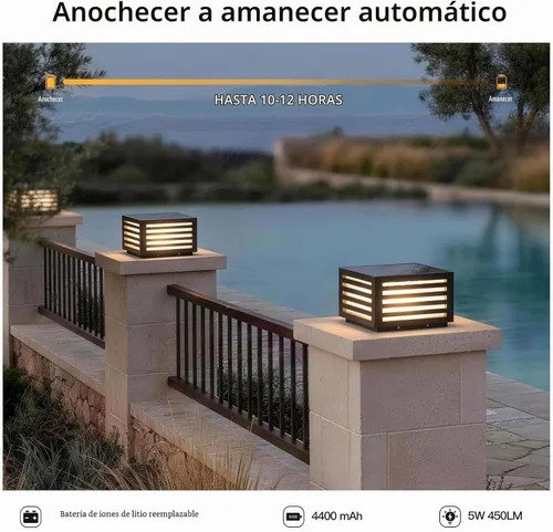 Vista 4 de MVBT Luces solares del poste de 8.78", luces de columna al aire libre