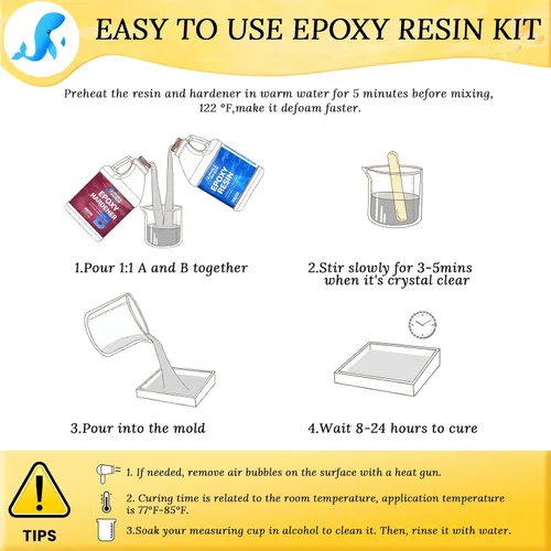Vista 5 de Kit de resina epoxi JHKL RESIN 1 galón transparente, sin burbujas y sin amarillamiento para fundición y recubrimiento, para mesa, resina epoxi