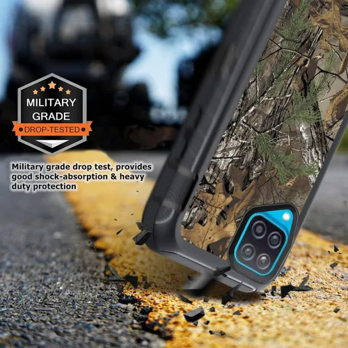 Vista 6 de Funda compatible con Samsung Galaxy A12 – Camo resistente a prueba de golpes con protector de lente de cámara [protección de grado militar]