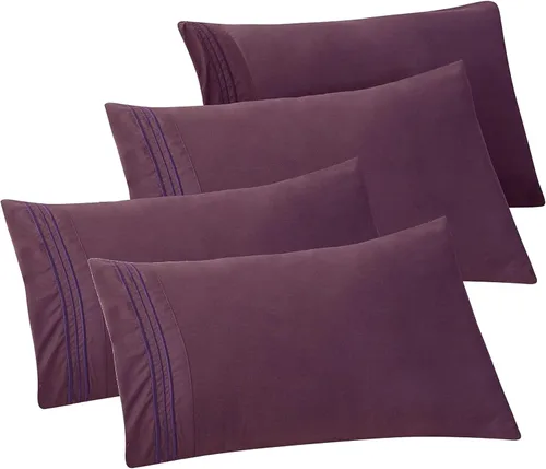 Vista 19 de Elegant Comfort Fundas de almohada sólidas de microfibra de alta calidad hotelera, tejido suave, resistente a las arrugas y a las manchas, fácil