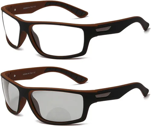 Vista 8 de Gafas de lectura multifocales fotocrómicas deportivas para hombres y mujeres, luz ultraligera transición bifocal, gafas de sol presbípicas
