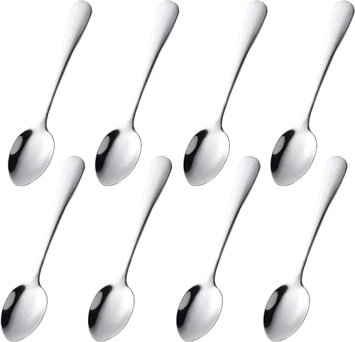 Vista 11 de dcieiosul - Cucharas de café expreso de acero inoxidable chapadas en oro, vajilla de cubiertos, cucharaditas de postre, cucharas de sopa pequeñas