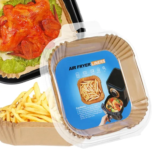 Vista 7 de 6.5 pulgadas redondas 100 piezas de forros de papel desechables para freidora de aire Non-Stick Oil-proof Resistant Airfryer Parchment Paper