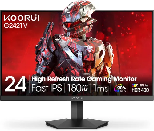 Vista 16 de KOORUI - Monitor para juegos, pantalla Nano IPS QHD de 24", monitor de computadora 1440P 165Hz, pantalla PC 2K de 1ms, 100% sRGB, sincronización