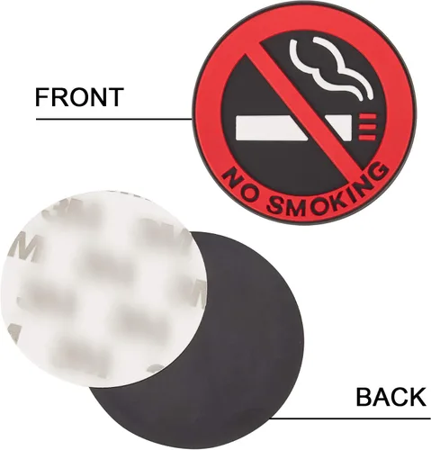Vista 3 de TOMALL 4 calcomanías de silicona para no fumar para automóvil, autoadhesivas, para ventana de automóvil, calcomanías de precaución para taxis