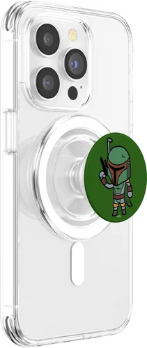 Vista 3 de Star Wars Boba Fett Simple Cartoon PopSockets MagSafe PopGrip para iPhone
