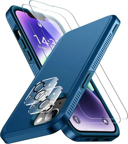 Vista 11 de SPIDERCASE Funda para iPhone 14/Funda para iPhone 15, [Protección contra Caídas de Grado Militar de 15 PIES][Antideslizante] Paquete de 2