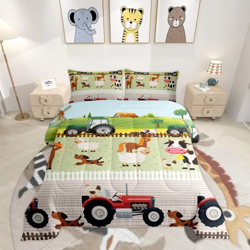Vista 52 de Feelyou - Juego de funda de edredón para niños, castillo rosa, tamaño individual, lindo juego de edredón con moño, juego de cama para niños y niñas