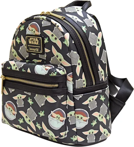 Vista 2 de Loungefly Star Wars Baby Yoda - Bolso de hombro con doble correa para mujer Multi Bolsillo