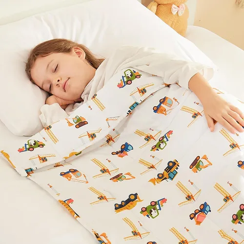 Vista 26 de Manta con peso – Manta pesada con patrón de animales de 7 libras – Manta transpirable tamaño pequeño (41 x 60 pulgadas, 7 libras)