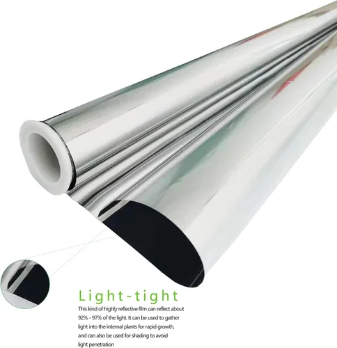 Vista 5 de HFS Rollo de película de Mylar altamente reflectante R de 2 mil PET recubierto de aluminio para horticultura, salas de cultivo de 4 pies x 50 pies