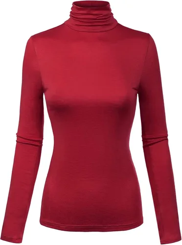 Vista 13 de MixMatchy Camisetas de manga larga delgadas y ligeras para mujer, cuello alto, capa base, camisetas activas
