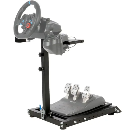 Vista 7 de Anman Racing Steering Wheel Stand with Gear Shifter and Pedal Mount for Logitech G25 G27 G29 G920 Thrustmaster Folding Gaming Racing Sim Cockpit