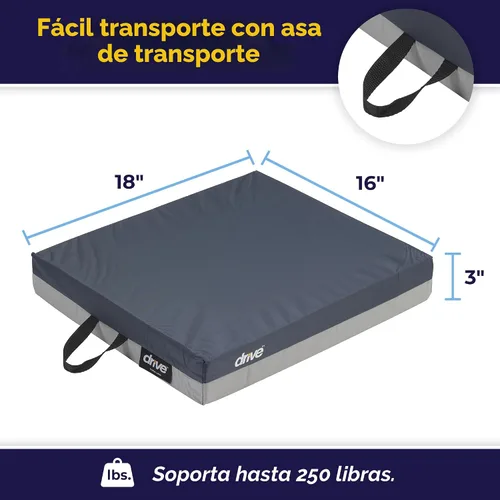 Vista 4 de Cojín para protección de la piel gel "E" para silla de ruedas, de Drive Medical, 14886, Azul oscuro, 1, 1
