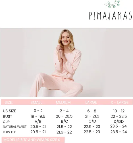 Vista 5 de Pima - Pijama de algodón peruano para mujer conjunto de pijama de lujo para mujer pijama súper suave 100 algodón pima