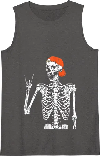 Vista 4 de Rocker - Disfraz de esqueleto de mano con diseño de rock, divertido regalo de Halloween, Negro, S