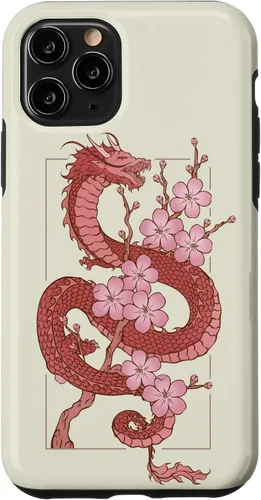 Vista 27 de iPhone 16 Japanese Dragon in Cherry Blossom Case