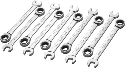 Vista 9 de Jetech Llave combinada de trinquete de 1-1/8 pulgadas (paquete de 5) - Llave de engranajes de acero Cr-V de grado industrial métrico en acabado Sae