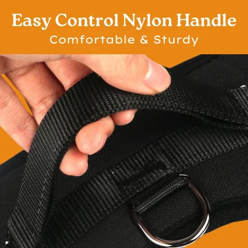 Vista 5 de Arnés para perro para cachorros pequeños, sin estrangulamiento, reflectante, ajustable, acolchado, para caminar y entrenar fácilmente (negro, XS)