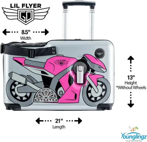 Vista 41 de Younglingz LIL FLYER GO 21" - Maleta de mano para niños, Motocicleta verde V2