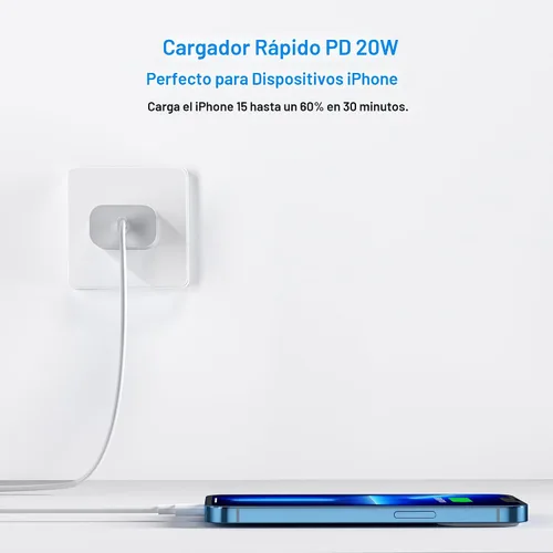 Vista 3 de Bloque de carga USBC para enchufe de carga de iPhone 17, certificado MFI rápido USB C cubo de pared, paquete de 2 adaptadores de corriente
